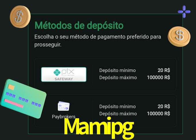 O cassino Mamipg oferece uma grande variedade de métodos de pagamento